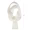 19" White Textured Wave Sculpture with Elevated Base